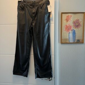 NEW WITH TAGS! Black faux leather pants. Size 30. Never worn, from Anthropologie